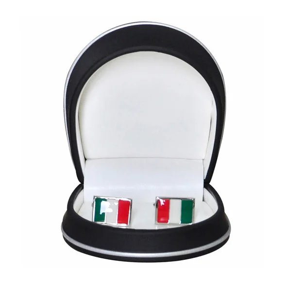 Manufacturer Supplier Factory Custom Italy Flag Cufflink Novelty Cuff links With Box