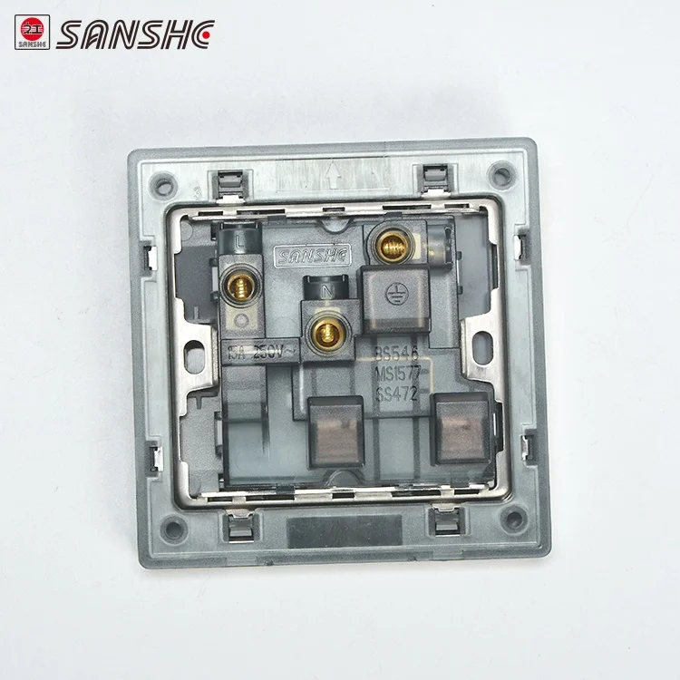 SANSHE 3 полюса круглый разъем PC материал настенный выключатель 1 gang переключатель и 15A разъем