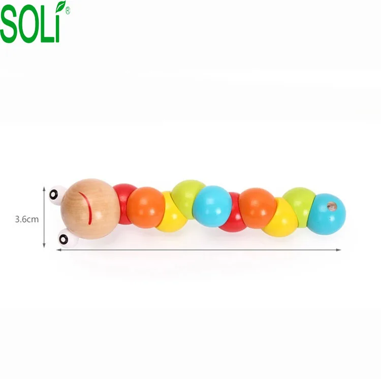 Wooden twisted worm Animal toy, Educational toys gift for kids