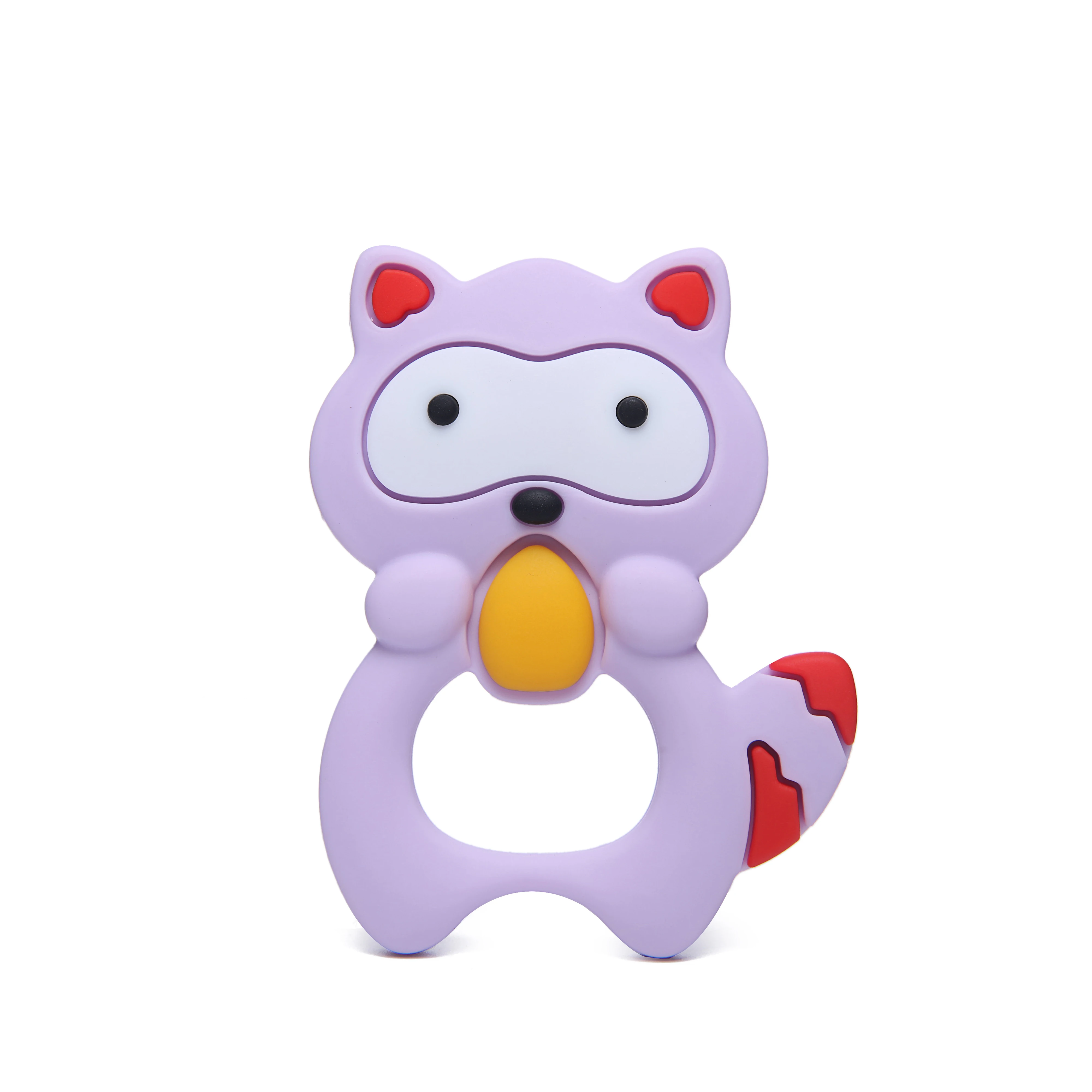 Wholesale new custom cute food grade silicone baby squirrel teether bpa free toy with box
