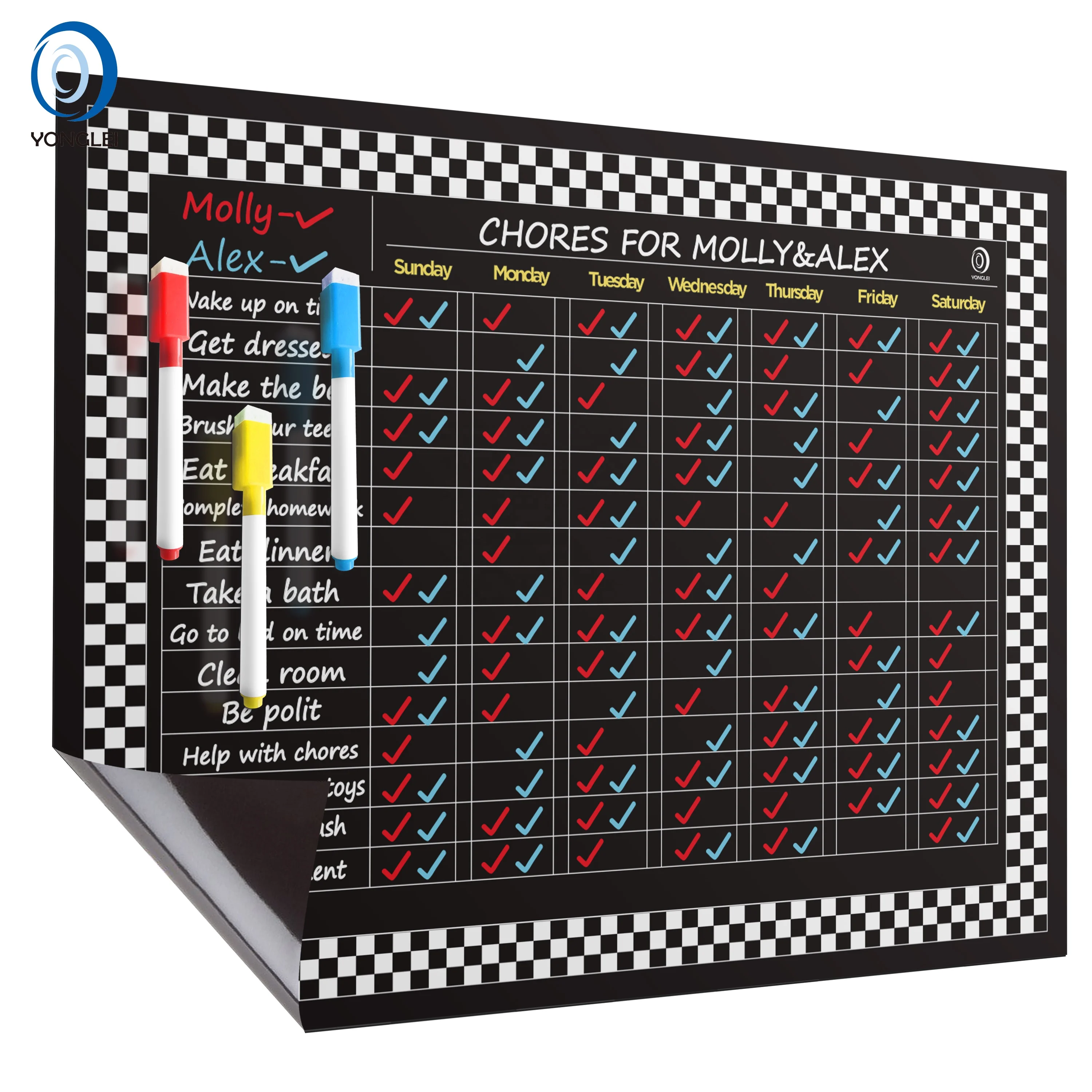 9.0-2B1 Magnetic task planner kids planner for fridge