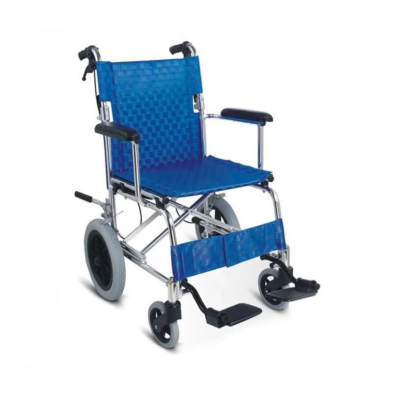 Ultra lightweight travel airplane transport folding wheelchair