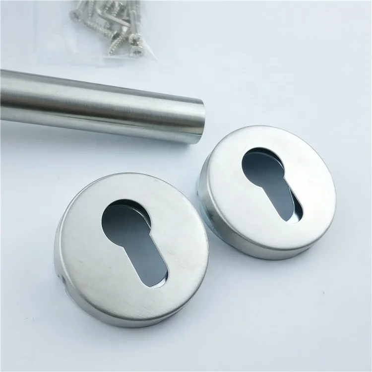 Popular Stock Commercial Curved Design Bedroom Bathroom Stainless Steel Hollow Door Handle Mortise Door Lock Handle