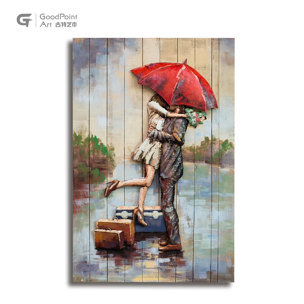 
Most selling items souvenir painting craft street style body shadow metal art for home decor plaque 2019 
