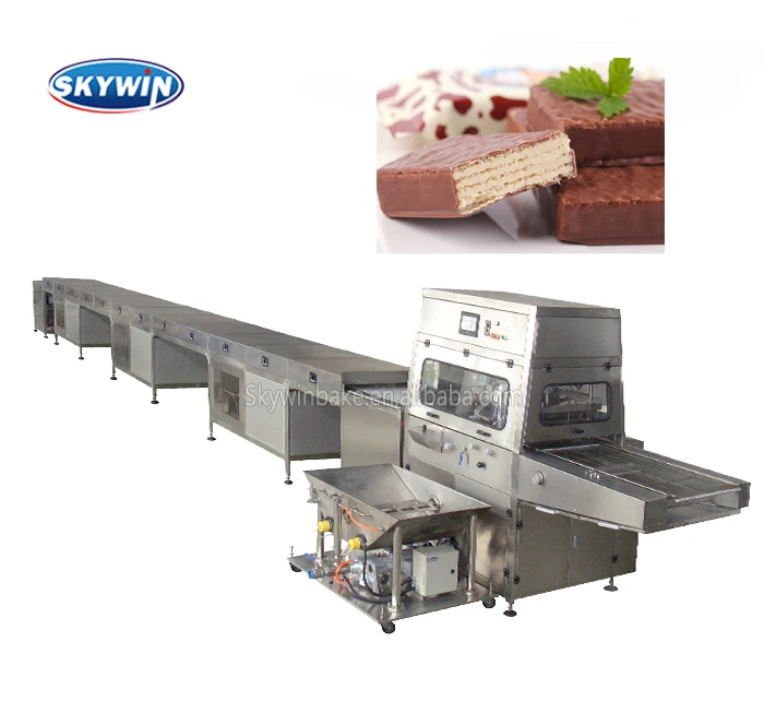 Skywin Industrial Chocolate Coating Machine Enrobing Line for Biscuit Cookies Cake