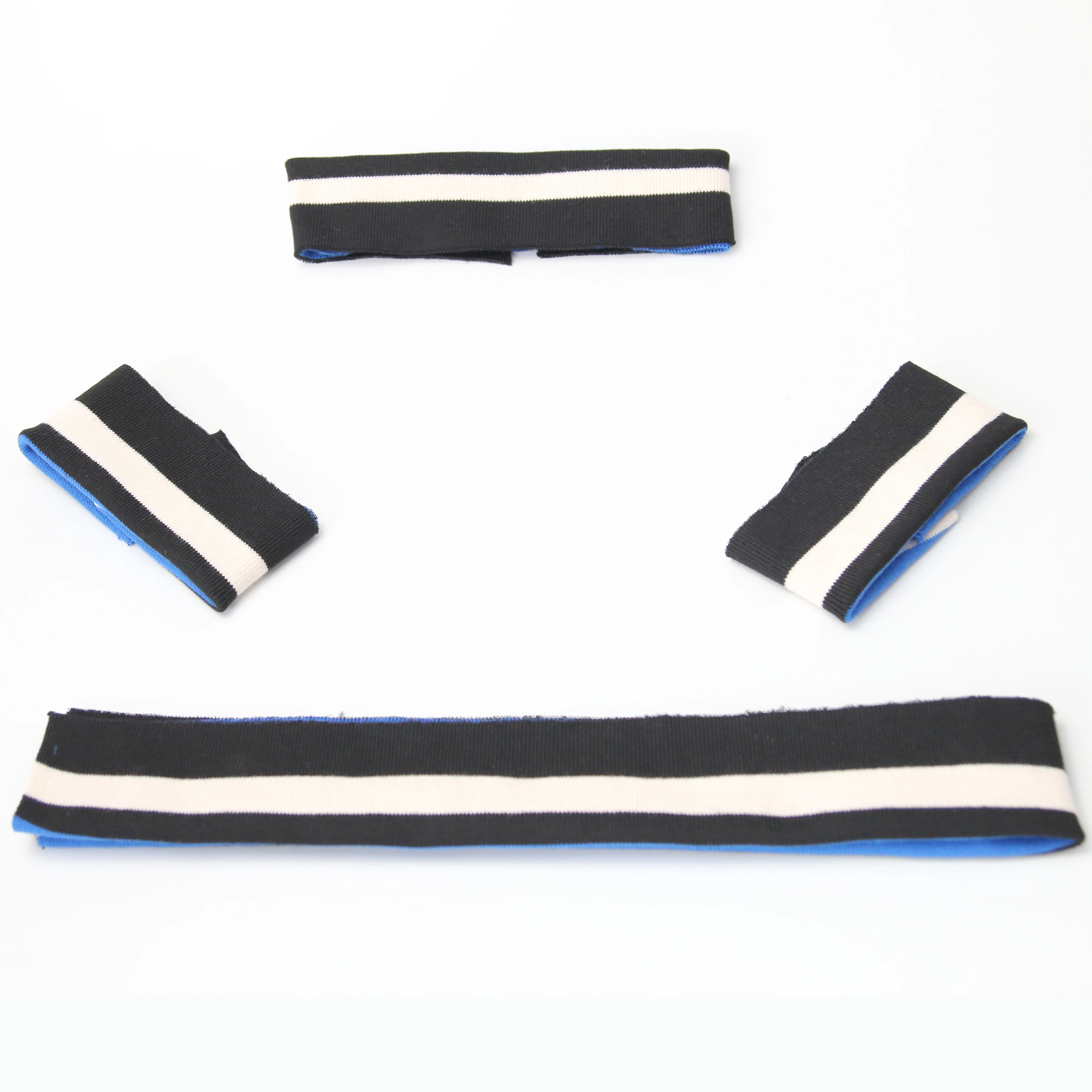 
2x1 stripe rib knit cotton trim cuff 