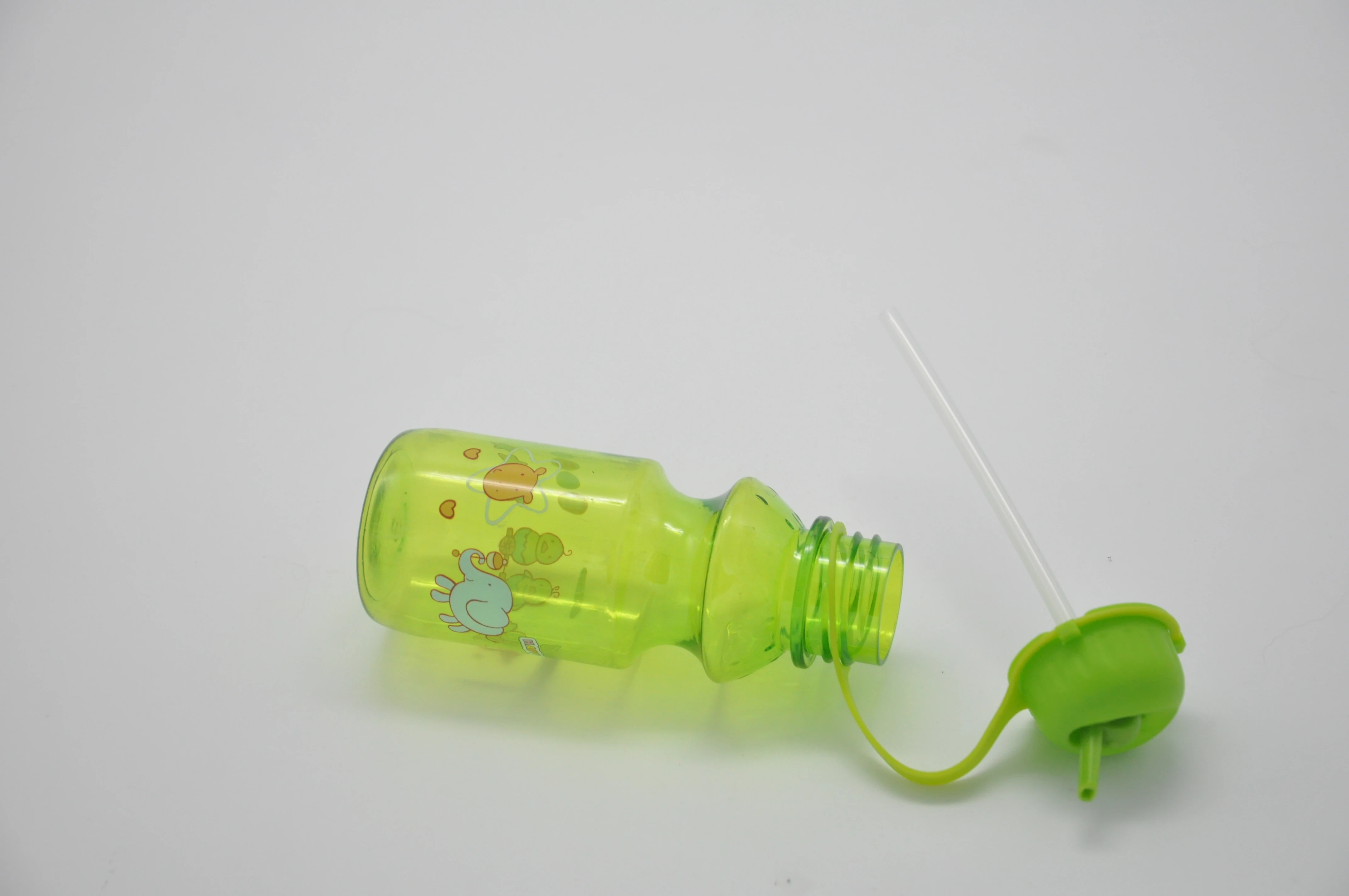 Kids Suction Tube Straw Water Cup Cute Cartoon Water Bottle