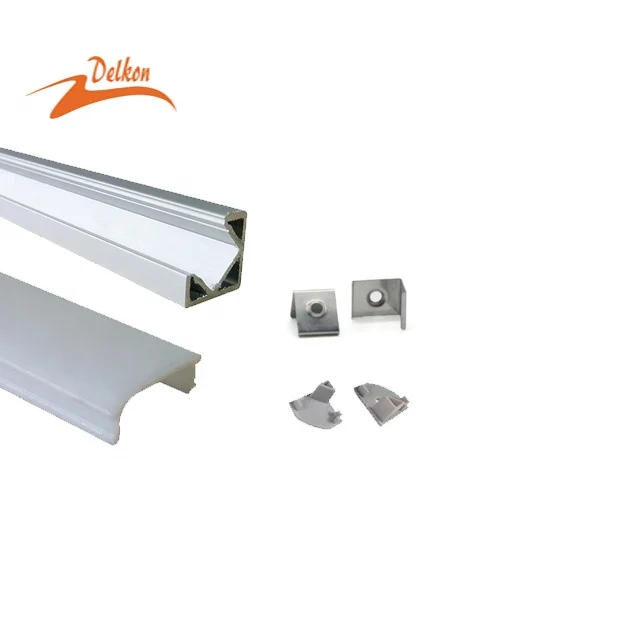 19*19mm 45 Degree Corner Aluminum LED Profile Systems with Mounting Accessories