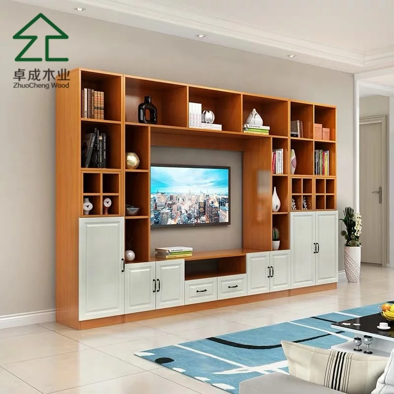 TV cabinet of setting wall an organic whole is contemporary and contracted small family expenses