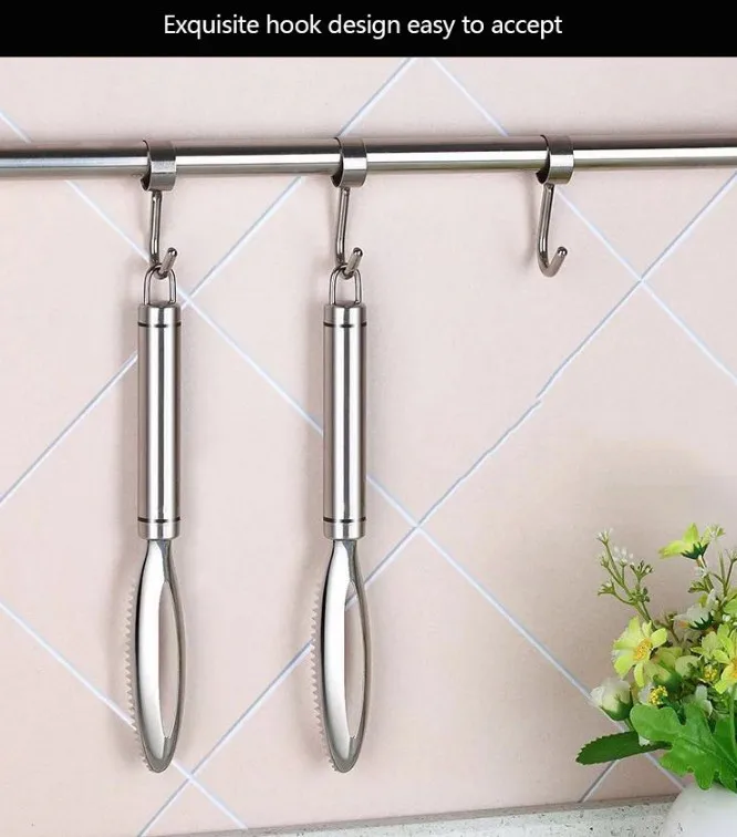 304 Stainless Steel Fish Scale Remover Scraper Cleaner Scaler Kitchenware Peelers