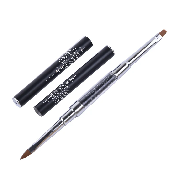 Double Side Flat Square Nail Gel Brush Nail Art Drawing Pen 3D Acrylic Kolinsky Brush Nail Art