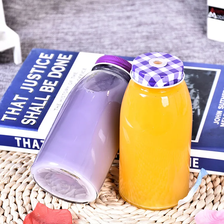 
Hot Sale Round Clear Scale Glass 250ml Milk Bottle Water Coffee juice Beverage Milk Bottle With Cap 