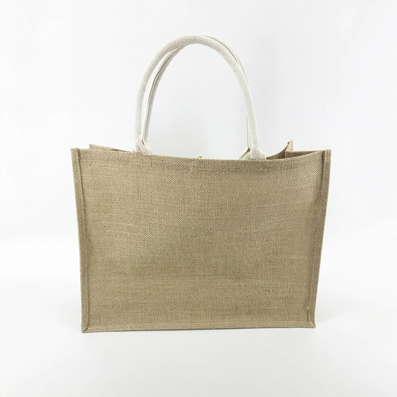 Factory supply waterproof burlap Eco Reusable Shopping tote hessian wholesale eco-friendly Hot sale Jute shopping tote bag
