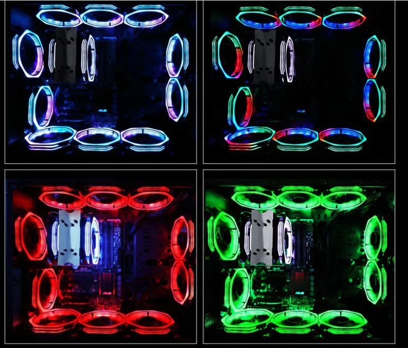 
RGB Adjusted circle LED 120mm 12v dc Computer RGB Cooling Fan for computer case 