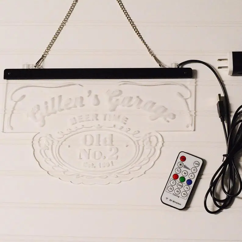 Emboss Laser Cut Acrylic Aluminum High Brightness Led Light Edge Lit Sign