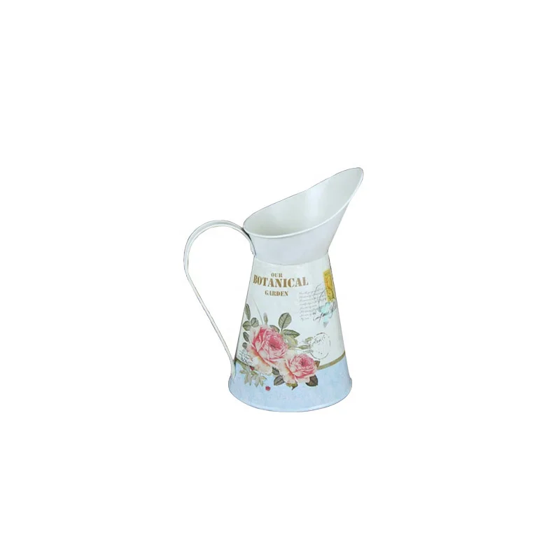 Небольшой металлический Олово кувшин для украшения сада