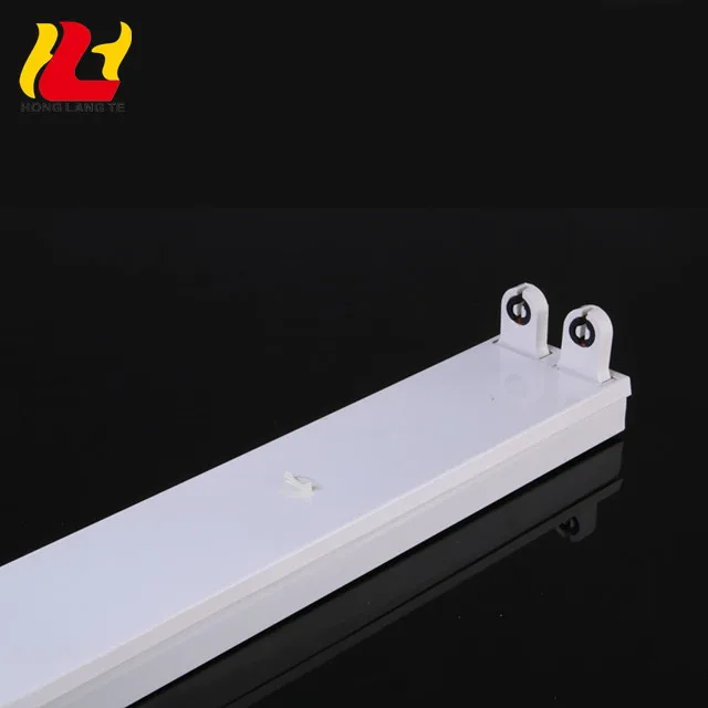 Indoor Decorated Office Linear 2Ft 3Ft 4Ft G13 Lampholder Iron Base LED T8 36W 2x18W 2X20W Double Fluorescent Tube Light Fitting