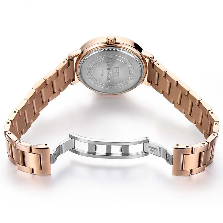 
2019 New Mini Focus Women Quartz Watches Charm Rhinestone Watch Stainless Steel Band Lady Water Resistant Watch 