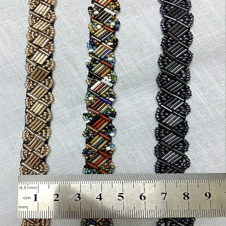 Pearl Beaded Lace Trim Mesh Lace Ribbon Fabric Clothes Decoration Wedding Dress Collar Sleeve African Lace Fabric Applique