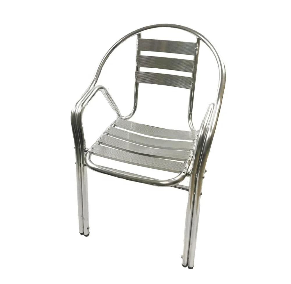 Coffee Outdoor Furniture Double Tube Aluminum Bistro Garden Chair