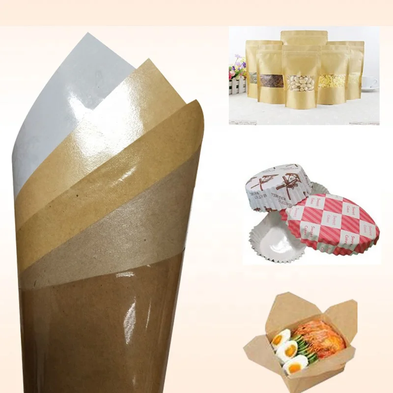 
Greaseproof 160gsm +10gsm PE Single Coated Kraft Paper Roll For Food Packages on the market 