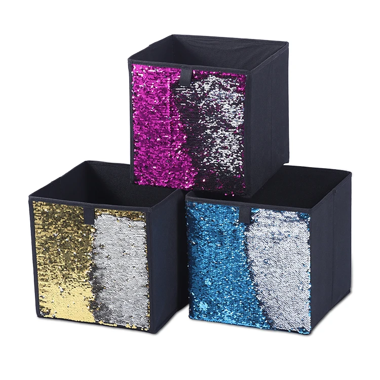 Polyester Cloth Eco-friendly Collapsible Organization Foldable Reversible Non-woven Storage Box