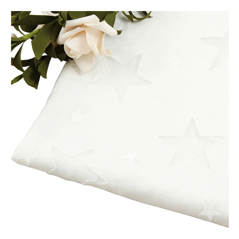 Chinese factory wholesale high quality rayon polyester white star burnt fabric