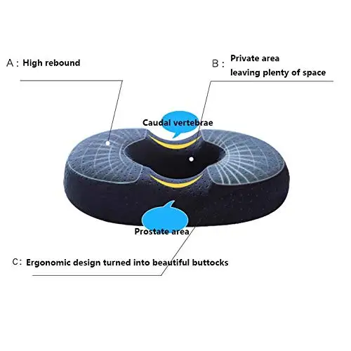 Comfortable Cheap O Ring Circle Shape 3D Printed Therapeutic Custom  Memory Foam Gel Donut Seat Cushion