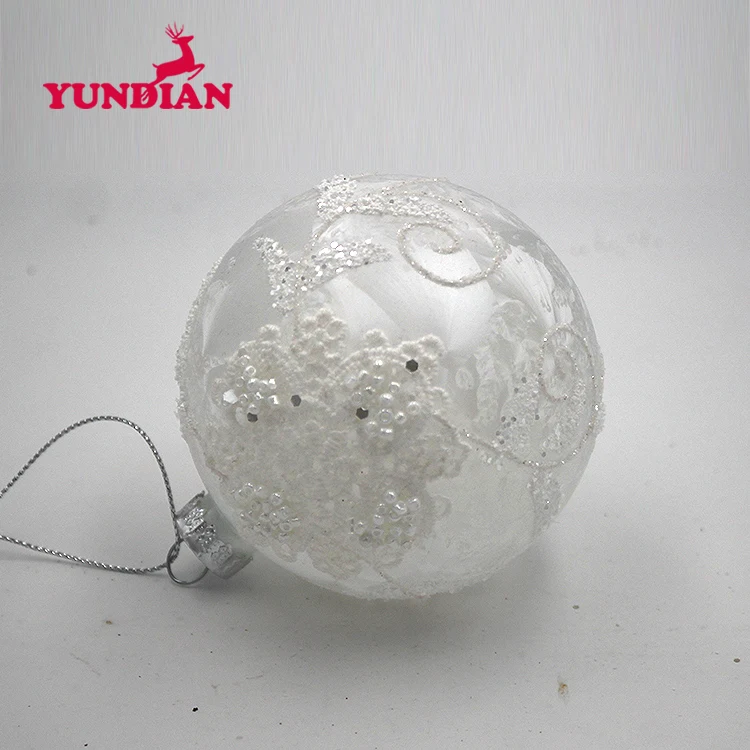 Wholesale Elegant Decorative Christmas Ornament Onion Shape White Frosted Hanging Glass Bauble Ball For Xmas Tree Wedding Party
