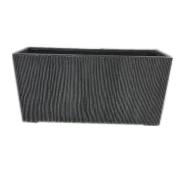 FRP Garden Resin Park Square Striped Floor Big Flower Vase Hotel Decor