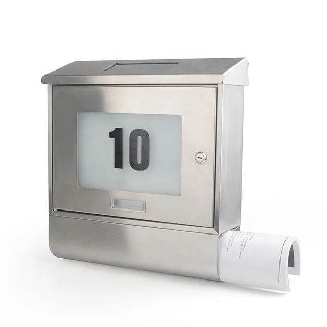 New energy custom wall mounted stainless steel big mail box waterproof durable letter box for houses