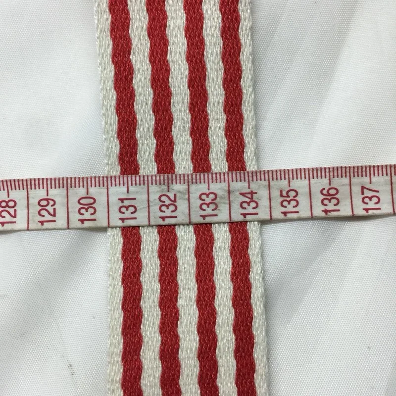 1.5inch width 1.5mm thickness multi color cotton strip ribbon for bag strap