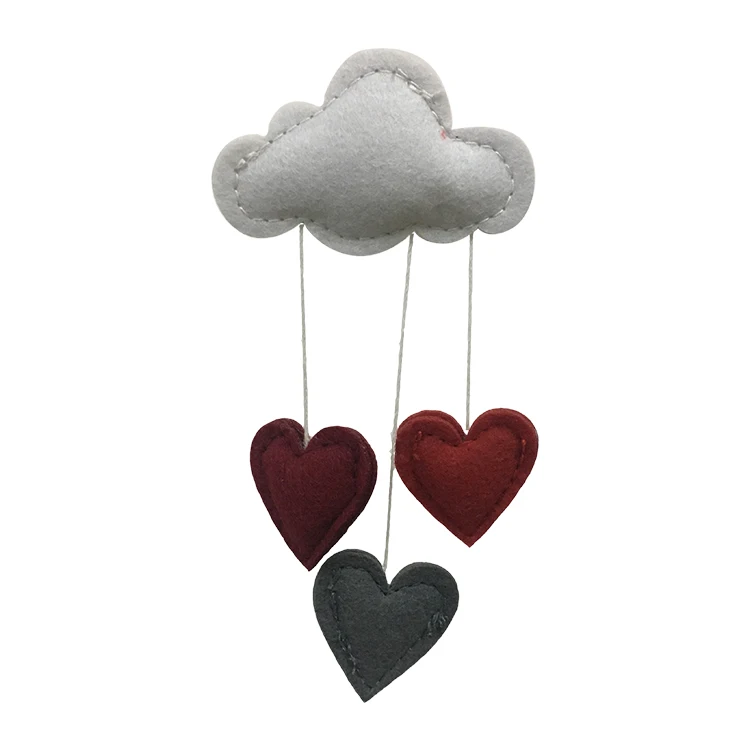 
Handmade Baby Music Mobile for Boy Girl Peach Shape Felt Nursery Crib Mobile Baby Shower Gift 
