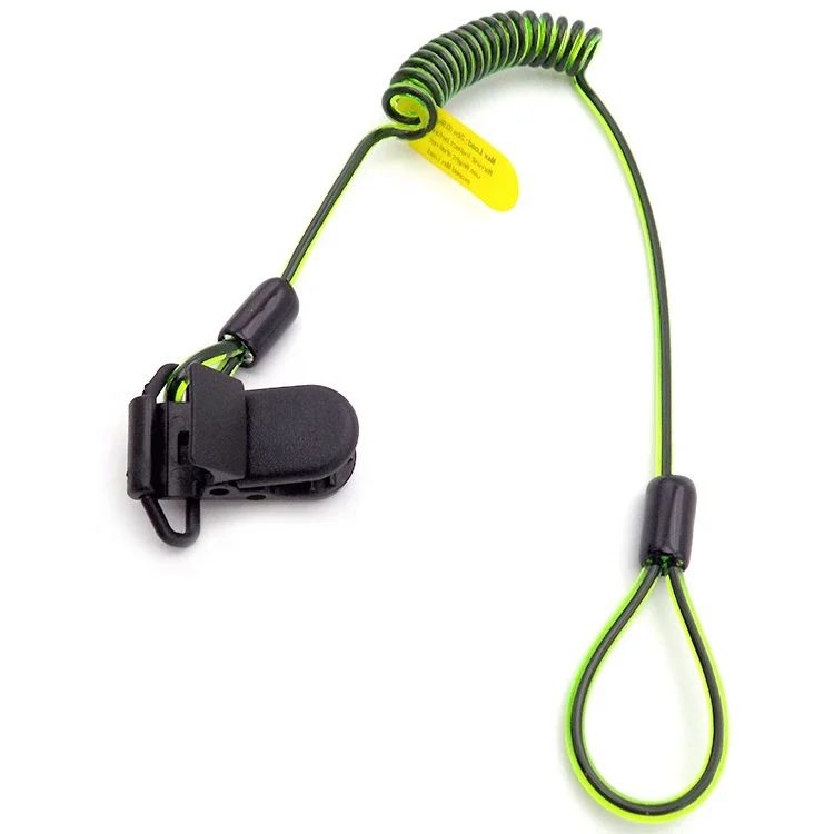 Factory Price High Retractable Coil tool coated Spring Steel Coil Lanyard With Ring Ending for safety