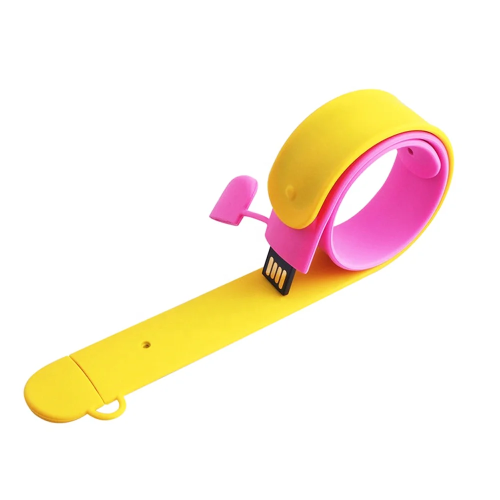 Пользовательские силиконовые Slap Bracelet браслет на запястье USB флешки Usb флэш-накопитель с гарантией 2 года