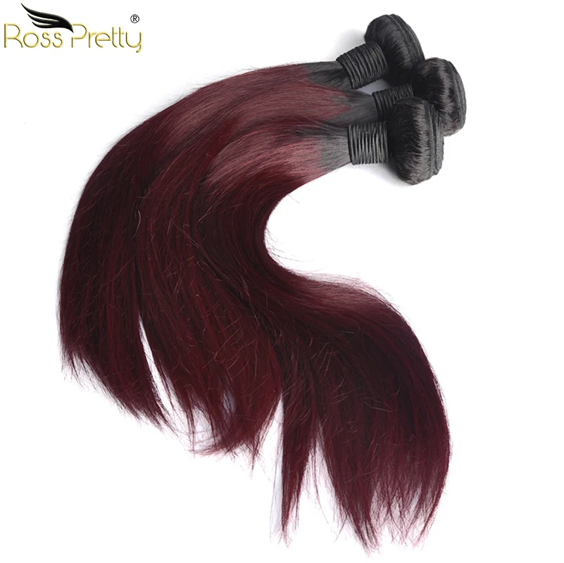 
Ross Pretty High Quality Brazilian Straight Human Hair Weft 1B 99J 12inch to 24inch Hair Bundle 