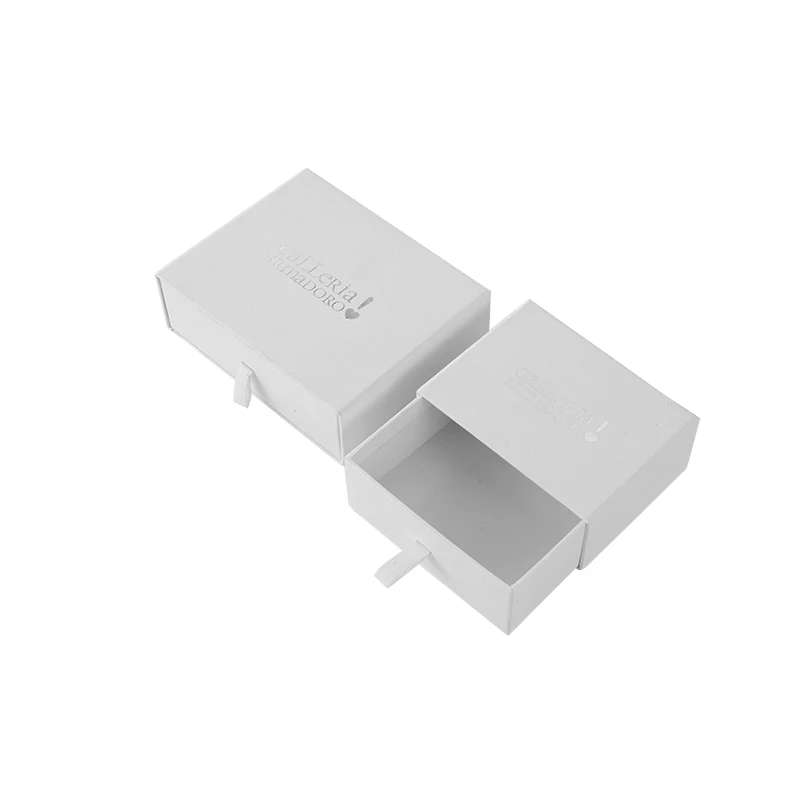 Custom logo drawer shape cardboard jewelry packaging small tie slide paper gift box for bracelet