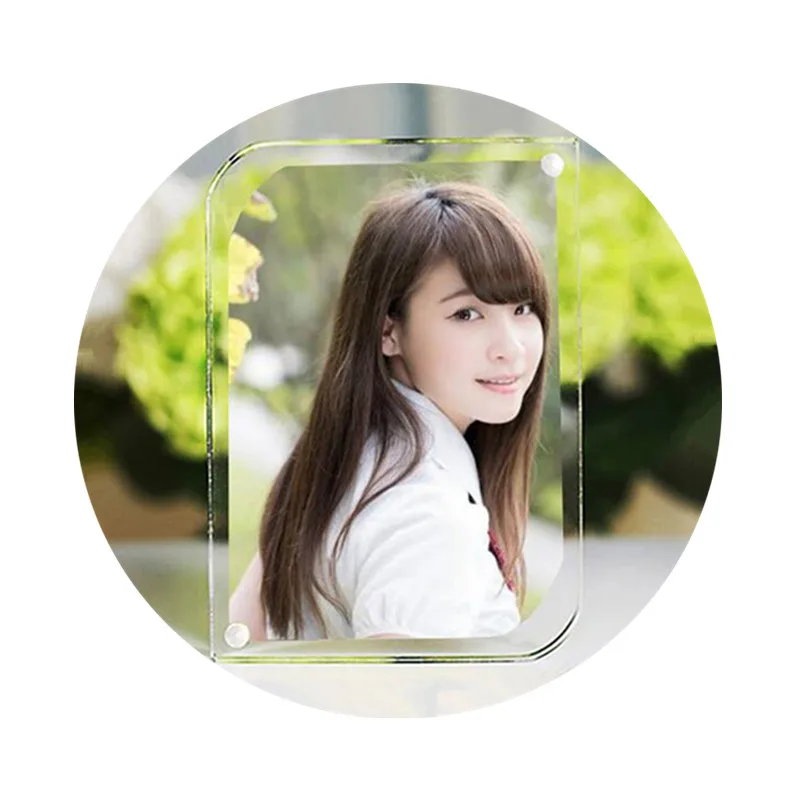 
5' 127x89mm High Transparent Acrylic Magnet Photo Frame Home Garden Decor Creative Crystal Picture Frame Bedroom Decoration 