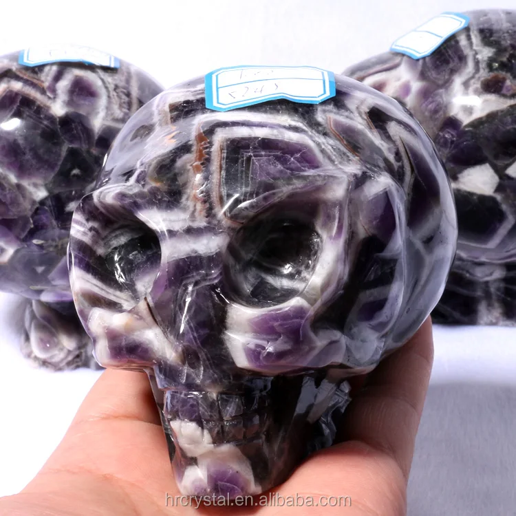 Wholesale Natural Rock Chevron Amethyst Alien Crystal Skulls for Decoration