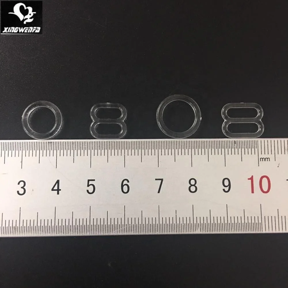 Хорошее качество, ремешок для бюстгальтера, прозрачное кольцо-слайдер 8 мм, Прозрачное пластиковое кольцо и слайдер