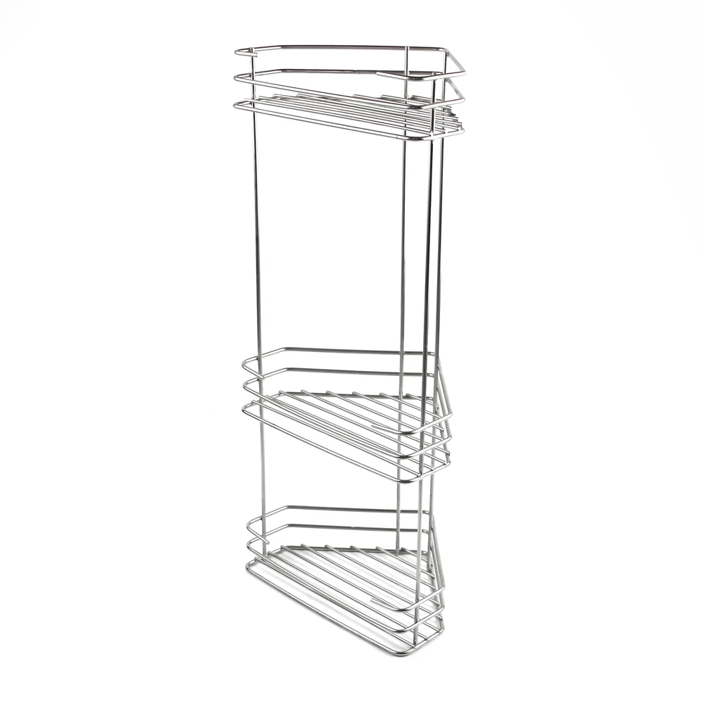 
New Products 3 Tier Corner Shelf Stainless Steel Bathroom Kitchen Drawer Wire Basket 