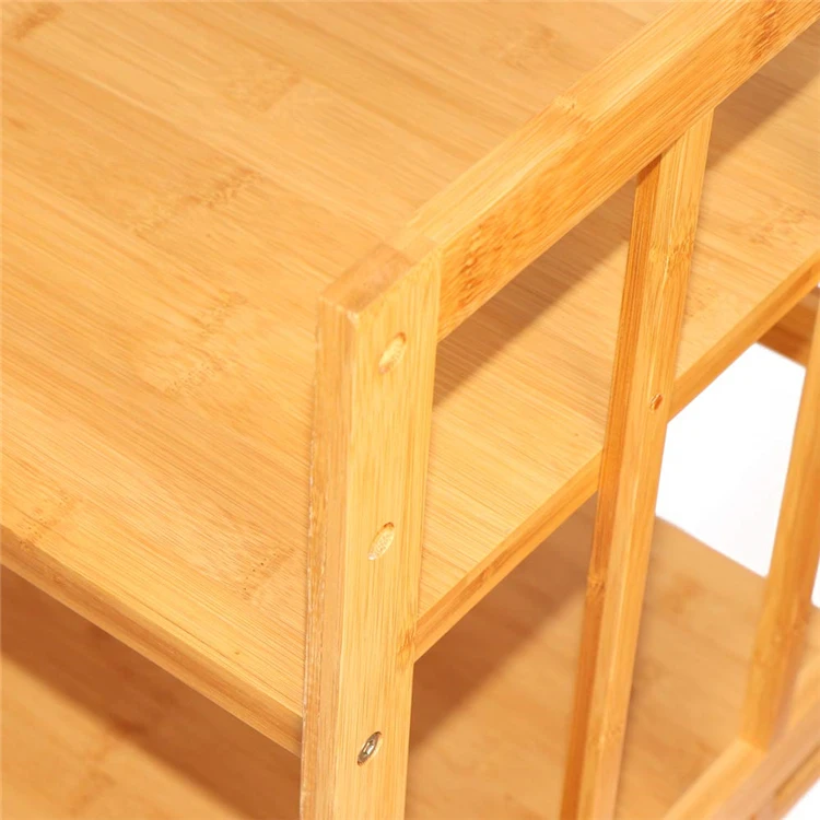 Multi-Tier Bamboo Rack Kitchen Storage Shelves