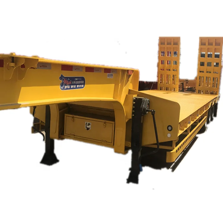 Liangshan 3 Axle  Semi Trailer Chassis Flat Bed Flatbed Trailer For Sale
