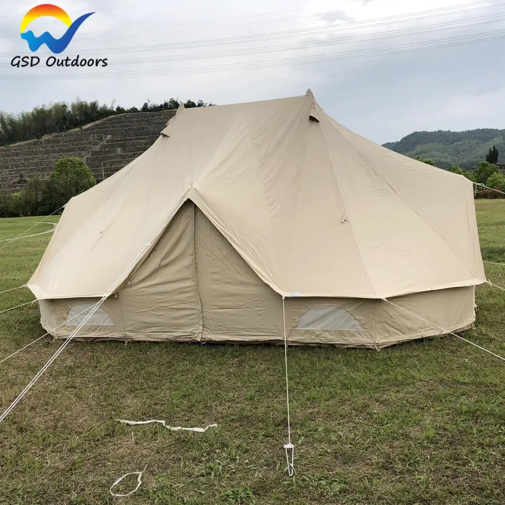 GSD Outdoors Glamping Yurt Luxury Tent Hotel Safari Tent Luxury Canvas Glamping Anti-Fire Canvas Bell safari Luxury Tent