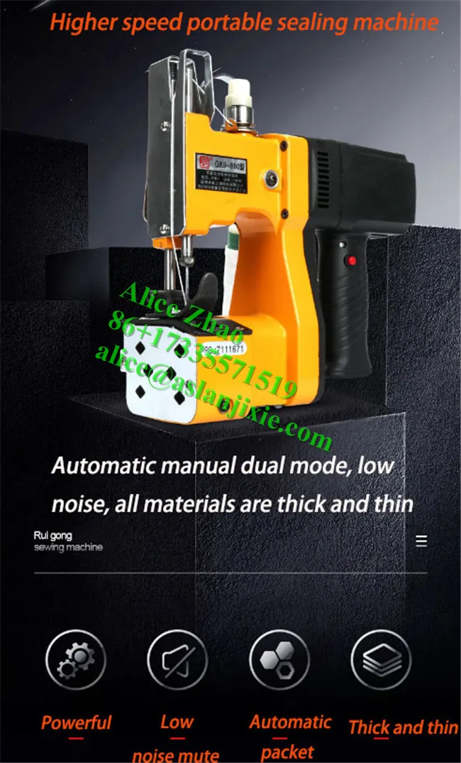 Best selling potato  bag sewing machine/multi-function portable bag closing machine/ sack bag thread sealing machine