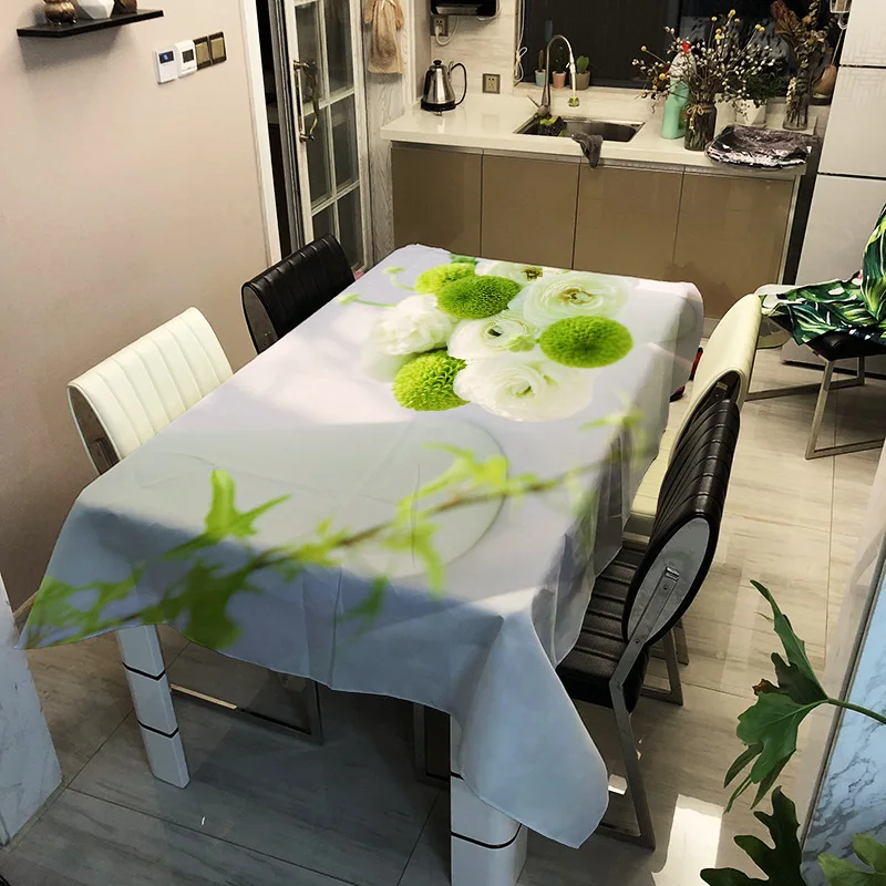 
Fruit And Flower Design Waterproof Dinning Tablecloth 3D Printed Rectangle Tablecloth For Young People 