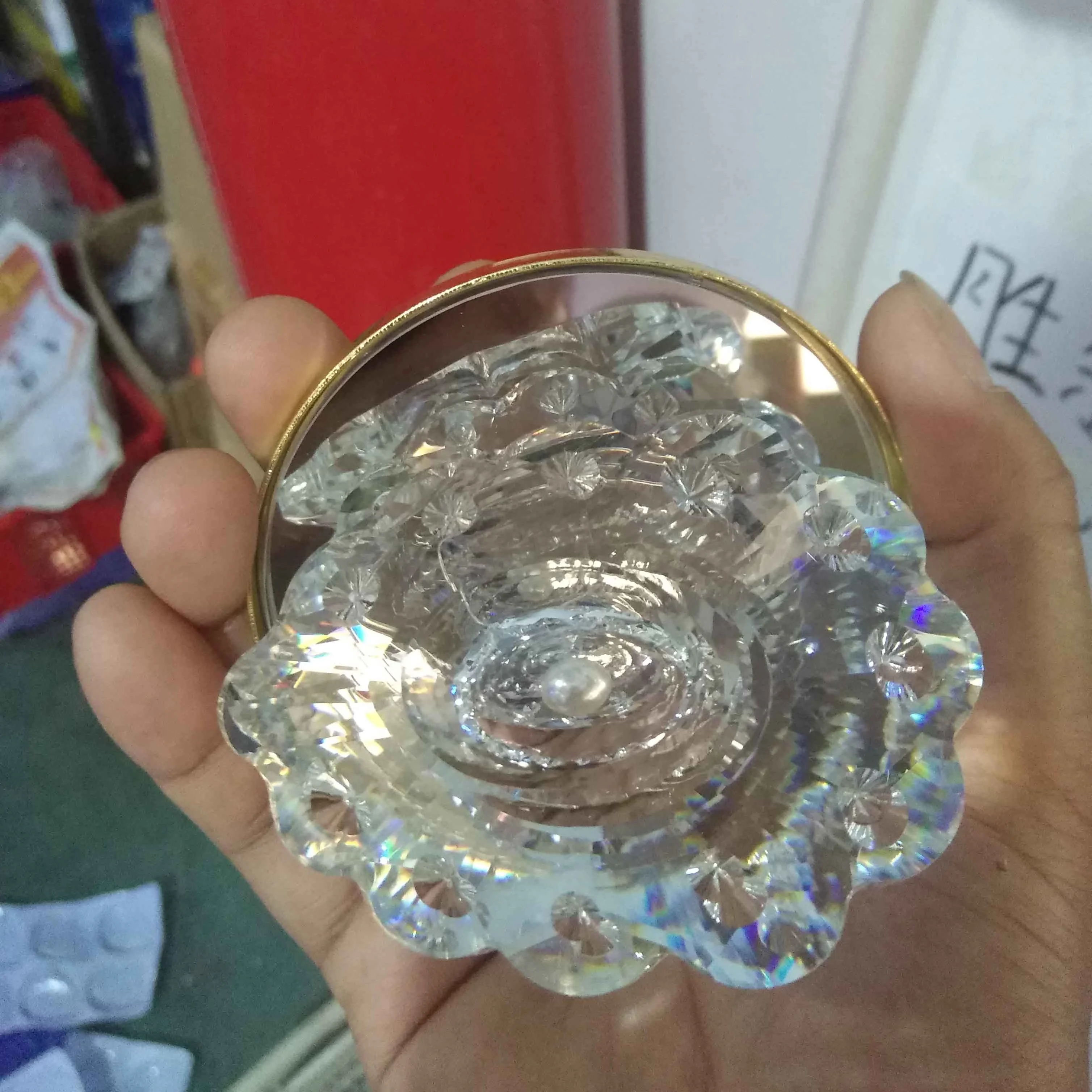 Europe style glass crystal shell shape with pearl for home bedroom decoration ornament wedding favor gift