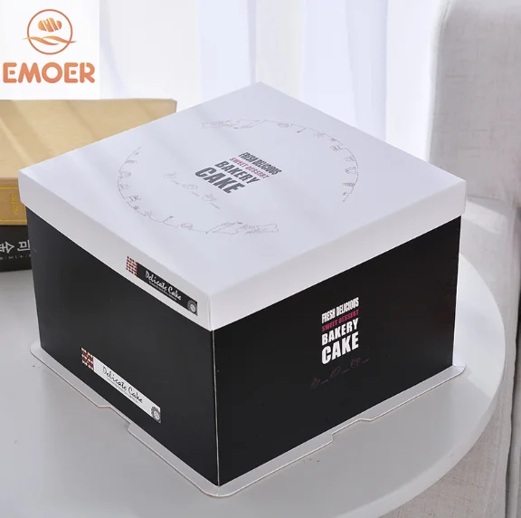 EMOER  elegant Custom printed carton corrugated paper packaging cake box