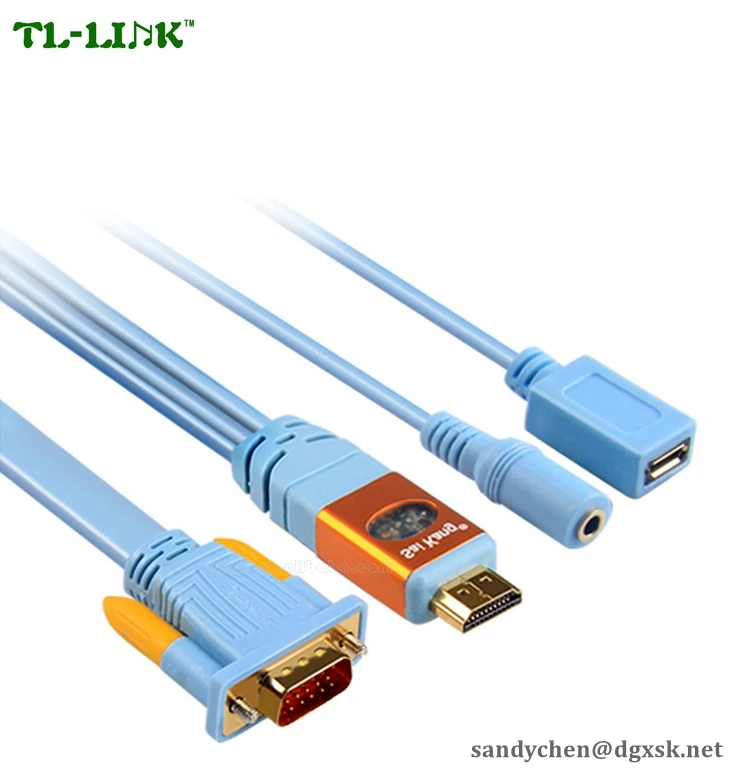 0,5 м, 1 м, 1,5 м, 2 м, 3 м, 5 м, 8 м, 10 м позолоченные HDMI к VGA splitter Кабель-адаптер с USB и 3,5 мм аудио Женский кабель