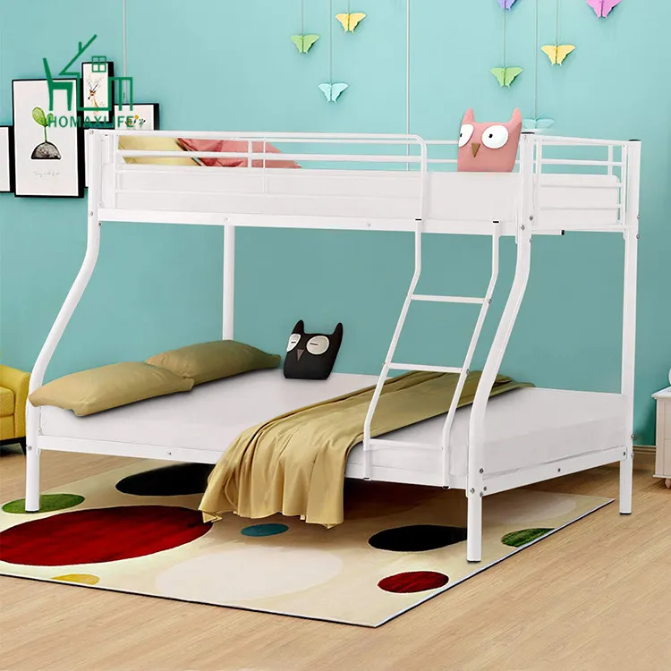 Free Sample Black Twin Over Red Bottom Stainless Steel Double Full Size Metal Bunk Bed